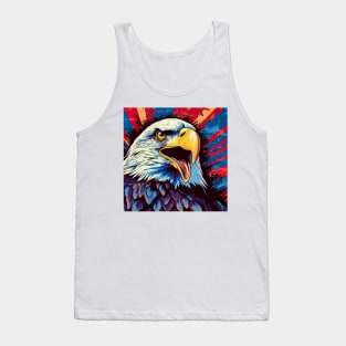 Freedom's Colors: Pop Art Bald Eagle and American Flag Tank Top